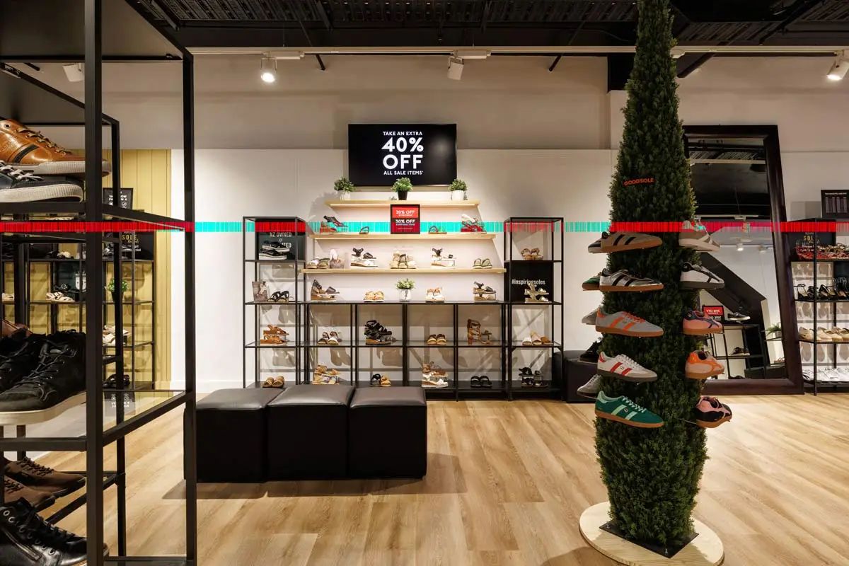 Merchant Shoes interior fit-out shoe display